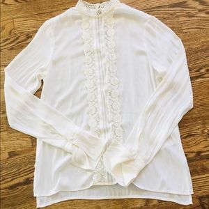 H & M White Long Sleeve Top